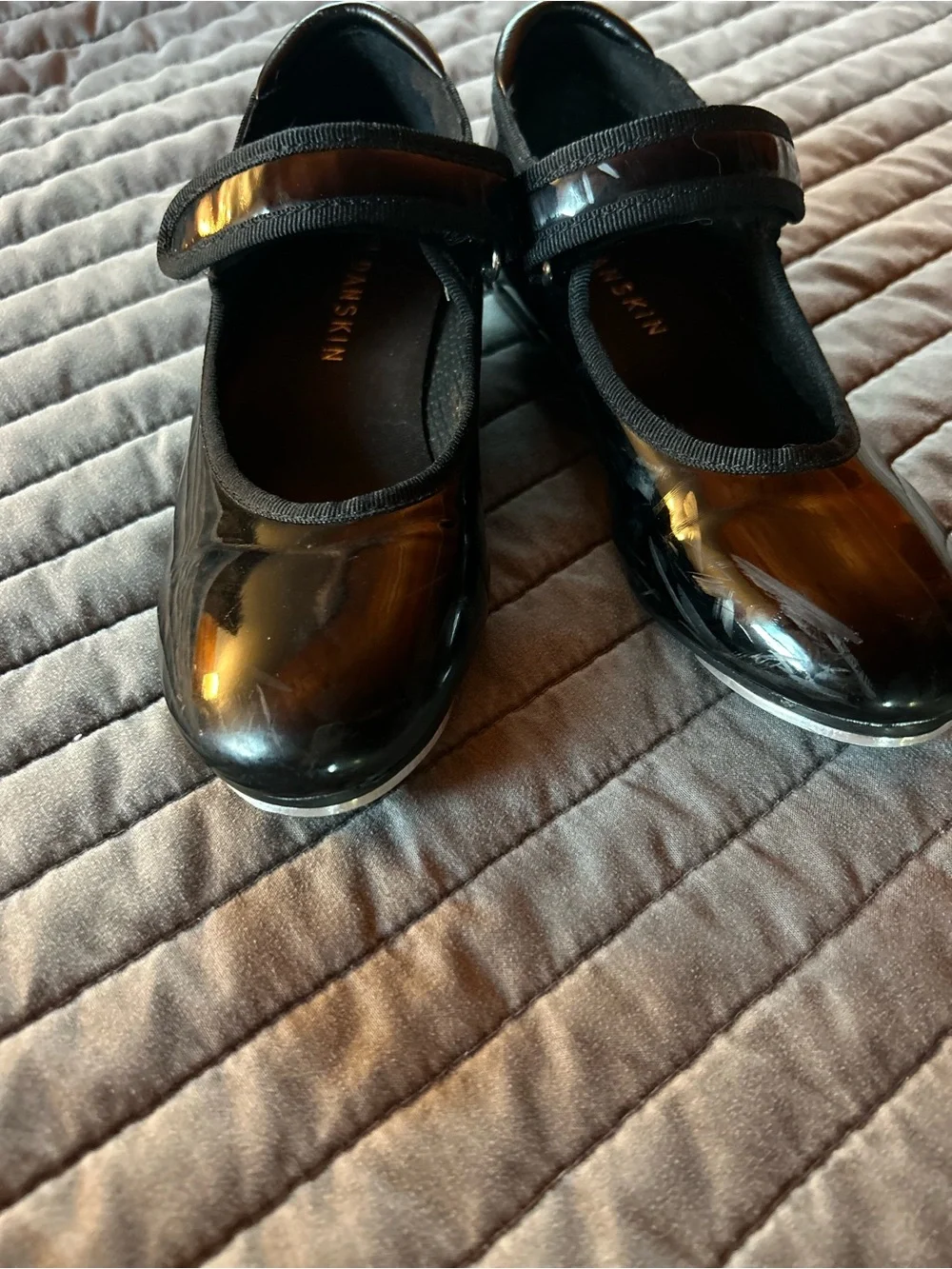 Danskin Girls Black Patent Mary Jane tap Shoes